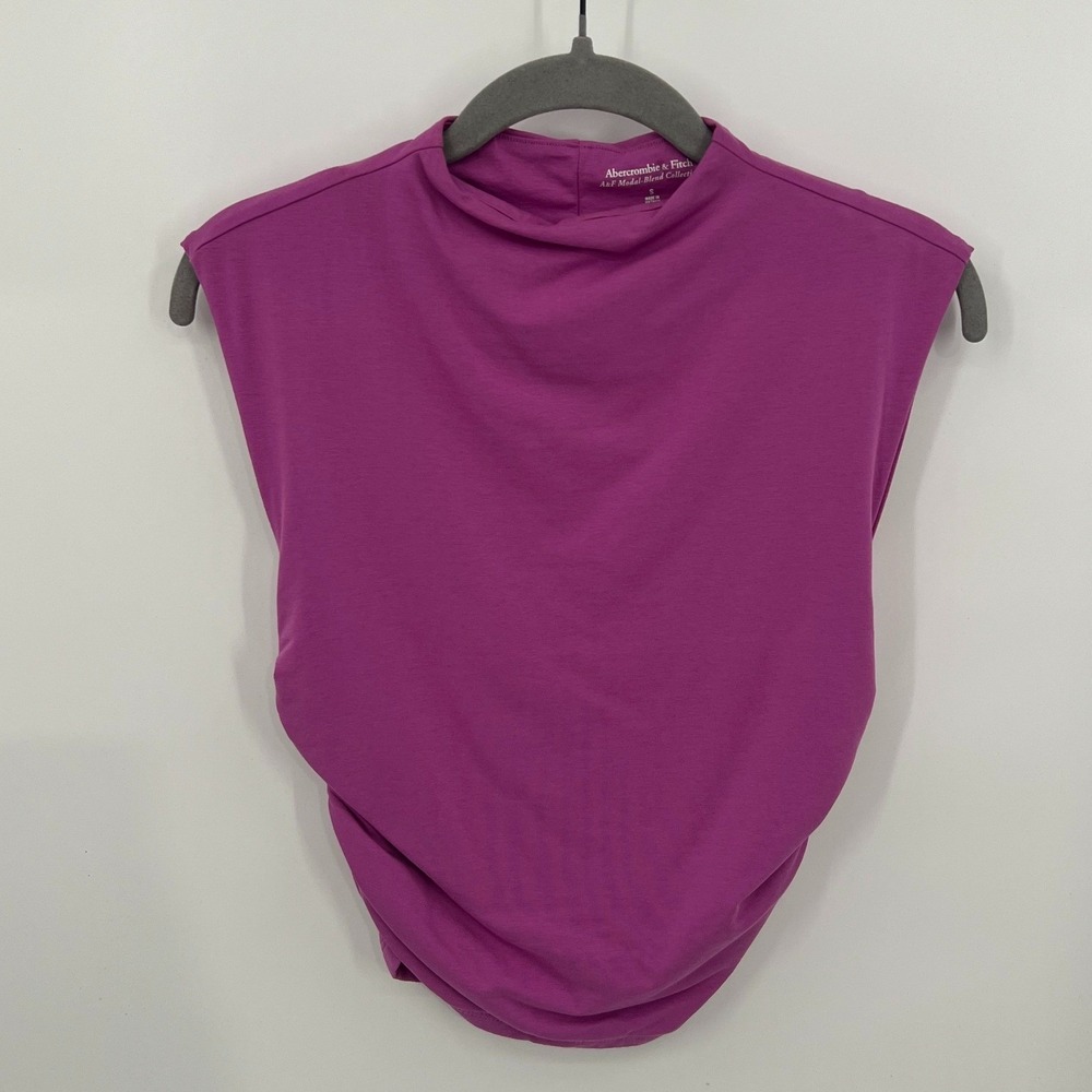 Abercrombie & Fitch Paloma Modal Blend Ruched Mock Neck Top